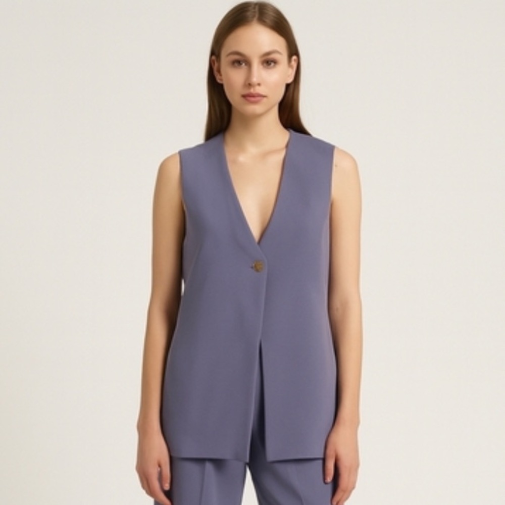 JASON WU 1 Button Lavender Long Vest M